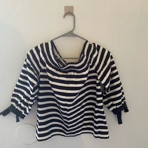 J crew 3/4 sleeve striped shirt with bows
